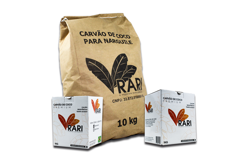 Caixa 1kg Carvão de Coco Rari
